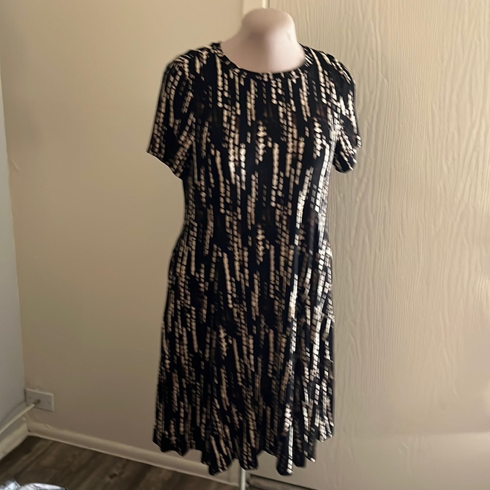 Torrid Knit Dress Black Tan Brown Pockets 0 / L / 12